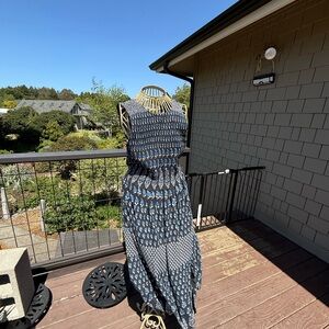 Ulla Johnson Black and White Halter Maxi Sundress